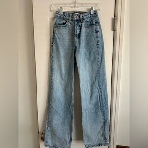 ZARA High Rise Straight Leg Full Length Jeans, size USA 0